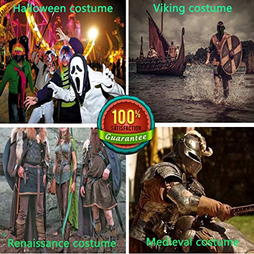 GelConnie Leather Gauntlet Wristband Medieval Bracers Viking Wrist Guards Archery Guards Bracers Wide Arm Armor Cuff for Women Men Halloween Renaissance Costume Props