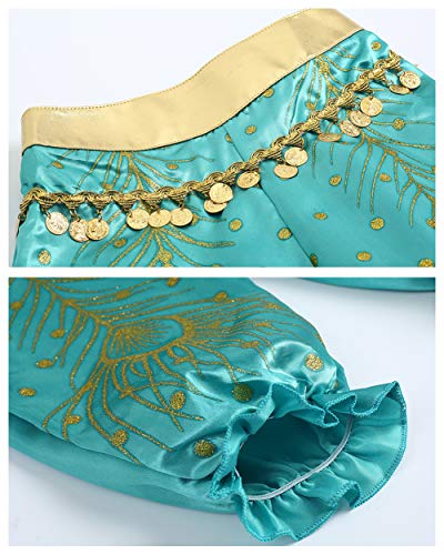 JiaDuo Girls Princess Costume Party Halloween Fancy Dress Up 7-8 Years Green