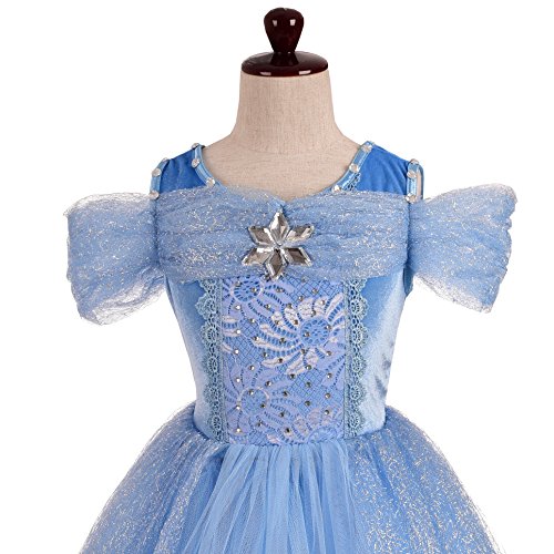 Dressy Daisy Girls' Princess Dress Costume Christmas Halloween Fancy Dresses Up Butterfly Size 6X-8 Blue