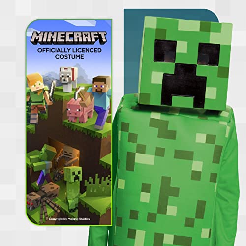 Creeper Deluxe Minecraft Costume, Green, Medium (7-8)
