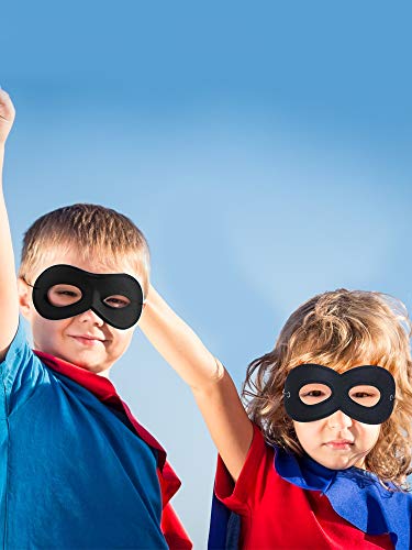 Boao 24 Pack Black Felt Eye Mask Half Masks Halloween Dress up Masks with Adjustable Elastic Rope for Party Cosplay Costume Accessory (Black)