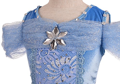 Dressy Daisy Girls' Princess Dress Costume Christmas Halloween Fancy Dresses Up Butterfly Size 6X-8 Blue