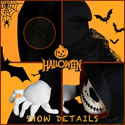 Ghost Dog Costume Halloween Pet Cat Ghost Saddle Costume, Adjustable Halloween Grim Reaper Rider Style Dog Carrying Costume, Ghost Rider Pet Costume for Small Medium Dogs Cats (Medium)