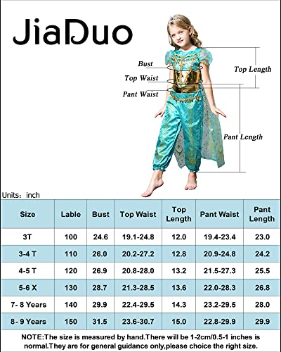 JiaDuo Girls Princess Costume Party Halloween Fancy Dress Up 7-8 Years Green