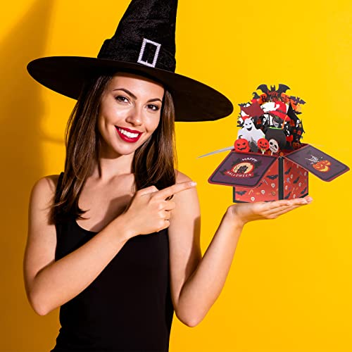 2 Packs Halloween Greeting Cards Halloween Pop up Card with Envelopes 3D Box Cards for Halloween Party Kids Students (Bats)