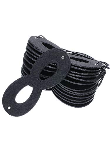 Boao 24 Pack Black Felt Eye Mask Half Masks Halloween Dress up Masks with Adjustable Elastic Rope for Party Cosplay Costume Accessory (Black)