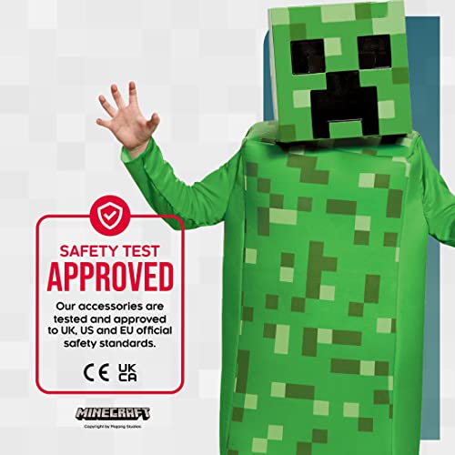 Creeper Deluxe Minecraft Costume, Green, Medium (7-8)