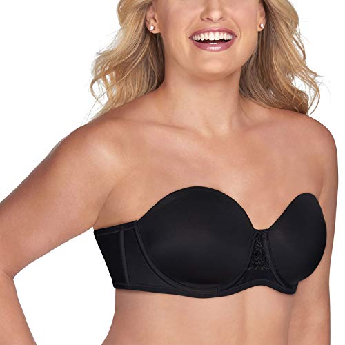 Vanity Fair womens Beauty Back Smoothing Strapless (34b - 44dd) Bra, Midnight Black, 36D US