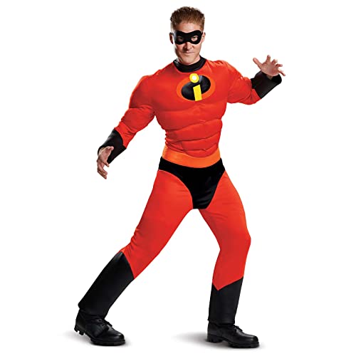Disguise Men's Plus Size Mr. Incredible Classic Muscle Adult Costume, red, XXL (50-52)