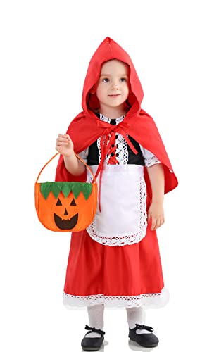 Little Red Riding Hood Costume Girls Halloween Costumes Kids Toddler Cape 2T