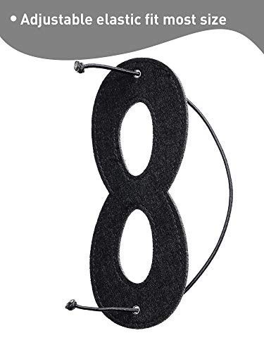Boao 24 Pack Black Felt Eye Mask Half Masks Halloween Dress up Masks with Adjustable Elastic Rope for Party Cosplay Costume Accessory (Black)
