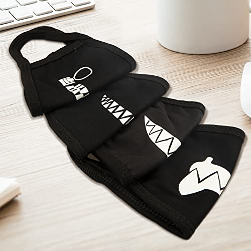 gootrades Set of 4 Teeth Pattern Unisex Cotton Blend Anti Dust Face Mouth Mask