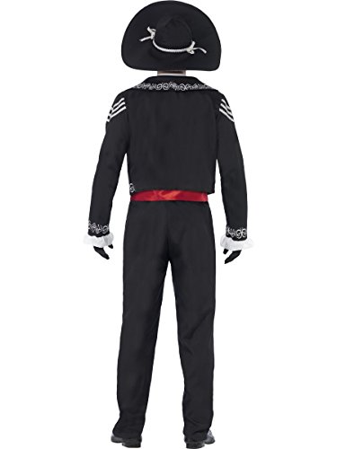 Smiffys Men's L-US Size 42"-44" Day of The Dead Se±or Bones Costume, Black