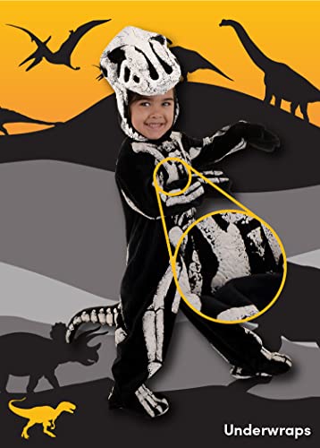 UNDERWRAPS boys Toddler's T-rex Skeleton - Fossil Costume, Black/White, Large 2-4T US