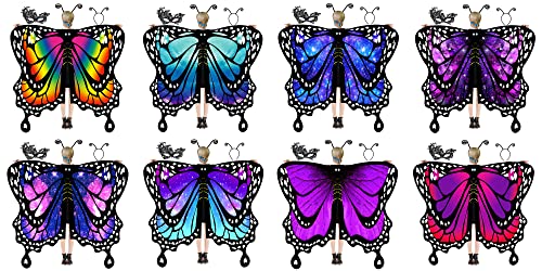 Butterfly Wings for Women, Halloween Costume Adults Fairy Ladies Cape Nymph Pixie Cloak with Mask and Antenna Headband