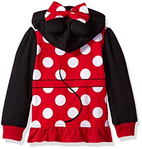 Disney baby girls Minnie Mouse Costume Zip-up Hoodie Hooded Sweatshirt, Black/Red, 2T US