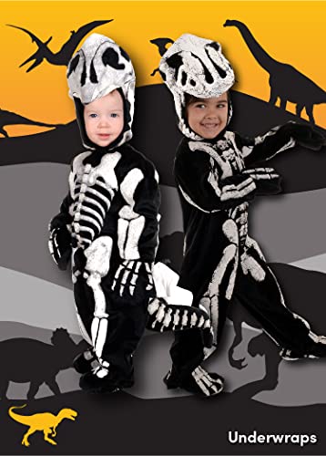 UNDERWRAPS boys Toddler's T-rex Skeleton - Fossil Costume, Black/White, Large 2-4T US
