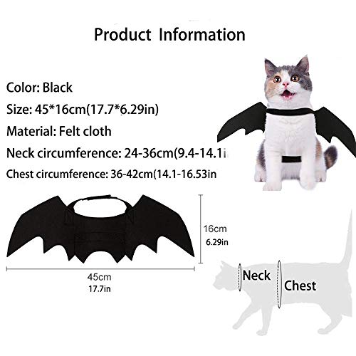 Pet Cat Bat Wings for Halloween, Cosplay Bat Wing Costume Decoration for Puppy Dog Cat