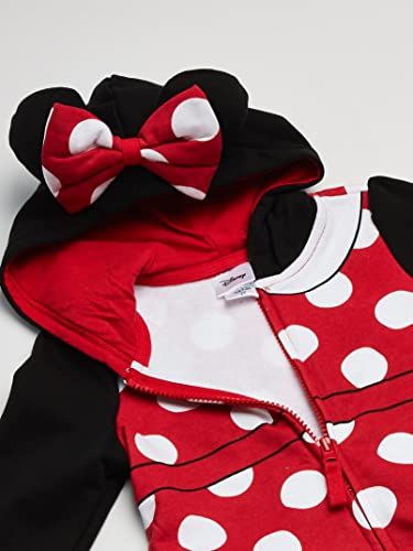 Disney baby girls Minnie Mouse Costume Zip-up Hoodie Hooded Sweatshirt, Black/Red, 2T US