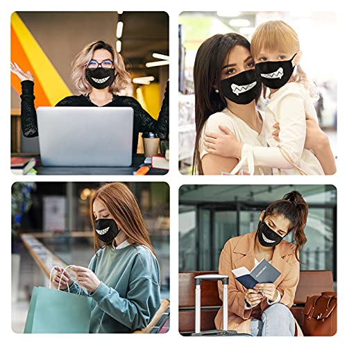 gootrades Set of 4 Teeth Pattern Unisex Cotton Blend Anti Dust Face Mouth Mask