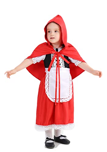 Little Red Riding Hood Costume Girls Halloween Costumes Kids Toddler Cape 2T