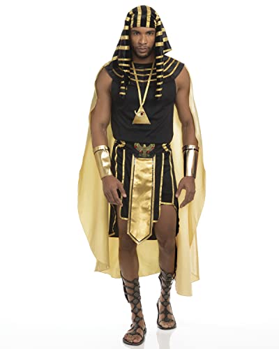 Dreamgirl Men's Tut King of Egypt Adult Fashion Costume, Black/Gold, XX-Large US
