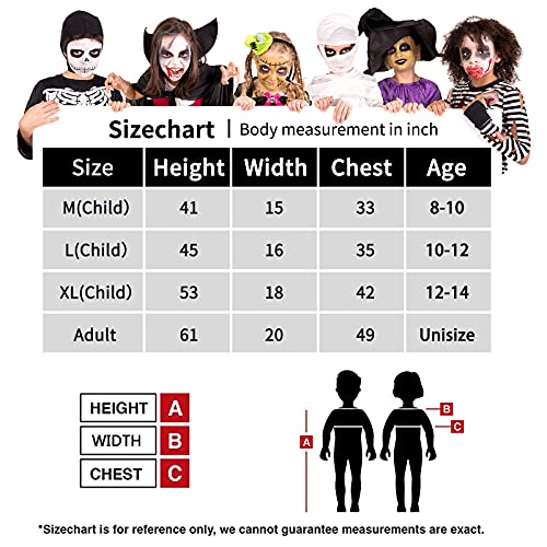 Grim Reaper Halloween Costume with Glowing Red Eyes for Kids, Scythe Included