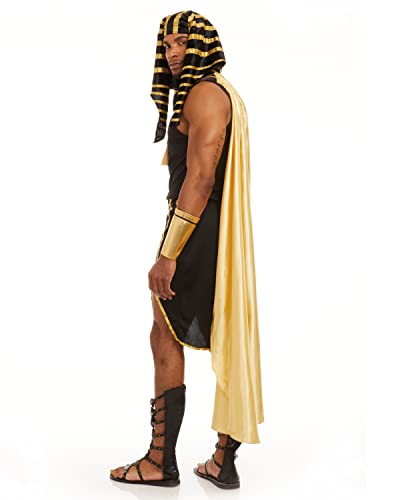 Dreamgirl Men's Tut King of Egypt Adult Fashion Costume, Black/Gold, XX-Large US