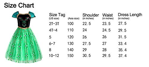 ReliBeauty Girls Princess Costume Dress up, Apple Green, with Accessories, 6-7/130