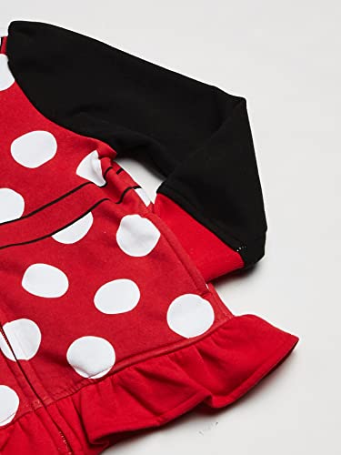 Disney baby girls Minnie Mouse Costume Zip-up Hoodie Hooded Sweatshirt, Black/Red, 2T US