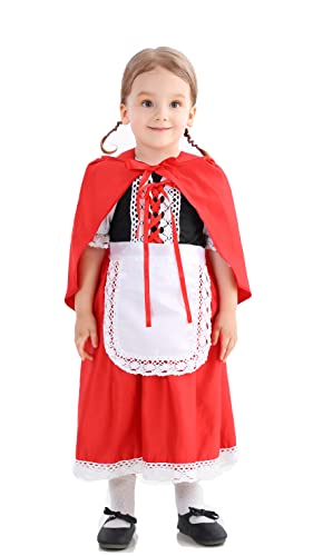 Little Red Riding Hood Costume Girls Halloween Costumes Kids Toddler Cape 2T