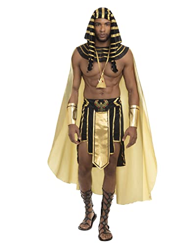 Dreamgirl Men's Tut King of Egypt Adult Fashion Costume, Black/Gold, XX-Large US