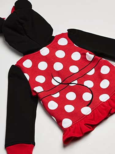 Disney baby girls Minnie Mouse Costume Zip-up Hoodie Hooded Sweatshirt, Black/Red, 2T US
