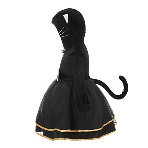 yolsun Girl Black Cat Costume Halloween Cosplay Outfit(7-8 Years)