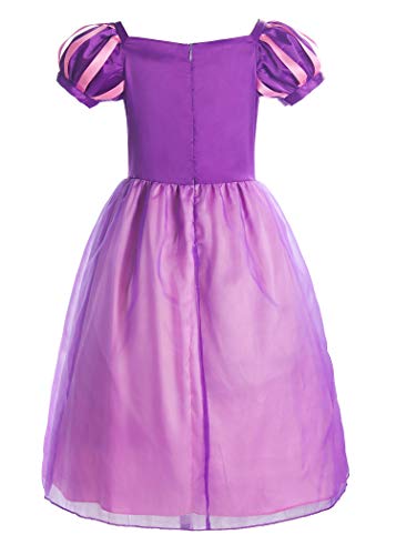 ReliBeauty Girls Dress Puff Sleeve Princess Costume, 2T-3T, Purple(with Accessories)