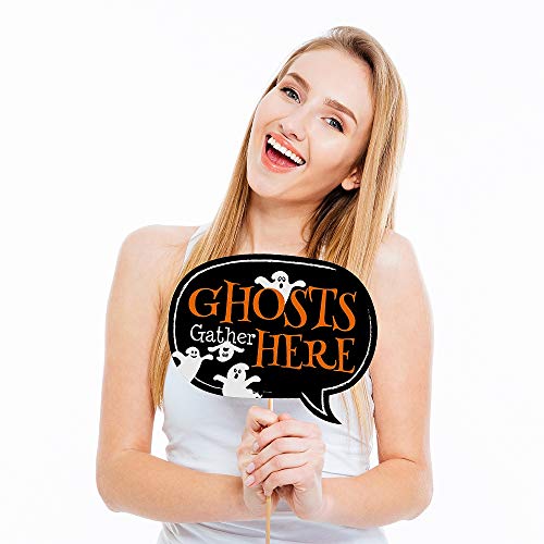 Big Dot of Happiness Spooky Ghost - Halloween Party Photo Booth Props Kit - 20 Count