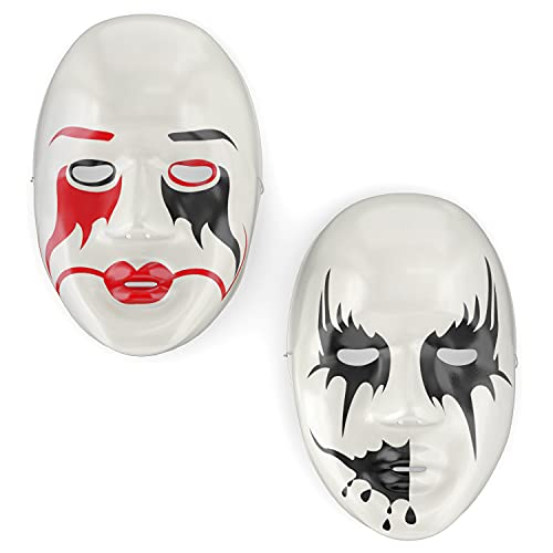 FX Lot of 24 Masks White Plastic Full Face Decorating Craft Halloween School