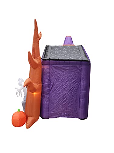 8.5 Foot Halloween Inflatable Haunted House Castle with Skeleton, Ghost & Skulls