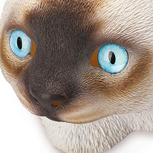 Deluxe Novelty Halloween Costume Party Latex Animal Cat Head Mask Black (white)