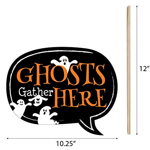 Big Dot of Happiness Spooky Ghost - Halloween Party Photo Booth Props Kit - 20 Count