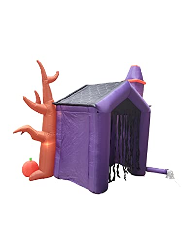 8.5 Foot Halloween Inflatable Haunted House Castle with Skeleton, Ghost & Skulls