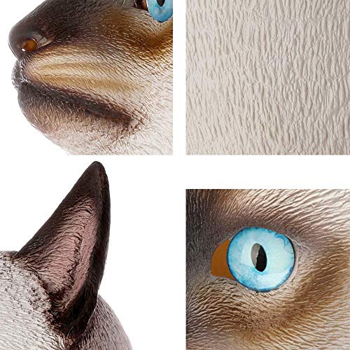 Deluxe Novelty Halloween Costume Party Latex Animal Cat Head Mask Black (white)