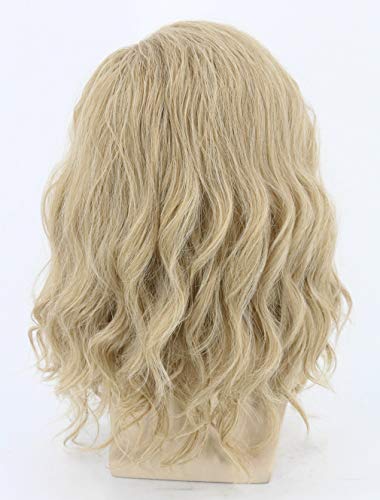 Topcosplay Mens Wigs Long Curly Ash Blonde Cosplay Halloween Costume Wig