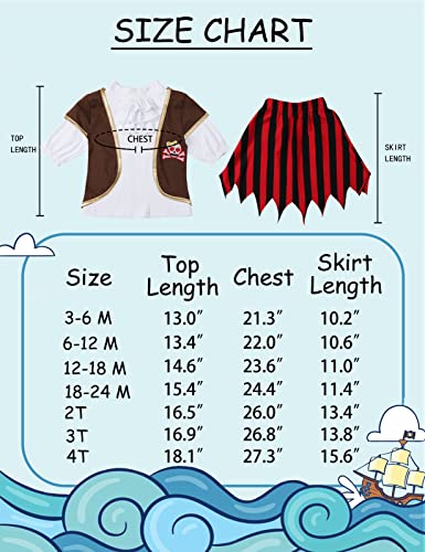COSLAND Baby Pirate Costume Girl Halloween Outfit 6-12 Months, Black