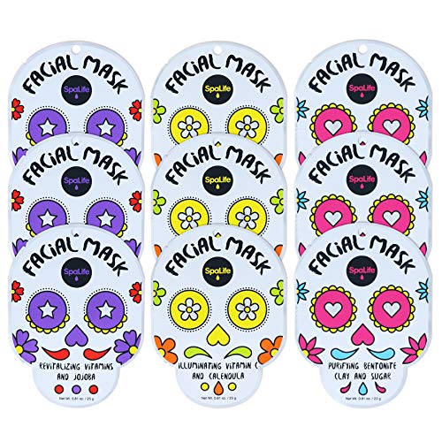 SpaLife Halloween Themed Dia de Muertos Facial Mask 9 Count