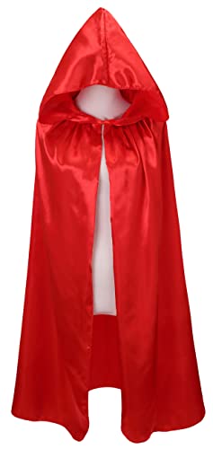 VGLOOK Kids Halloween Costumes Christmas Cloak with Hood 3-4 Years red