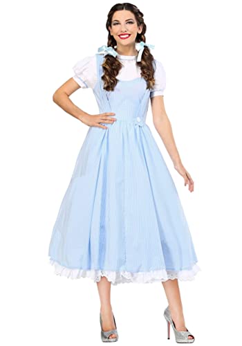 Adult Deluxe Kansas Girl Costume Women's Blue Gingham Dress Large