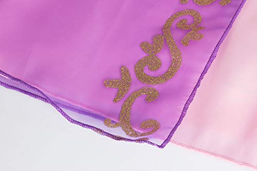 ReliBeauty Girls Dress Puff Sleeve Princess Costume, 2T-3T, Purple(with Accessories)