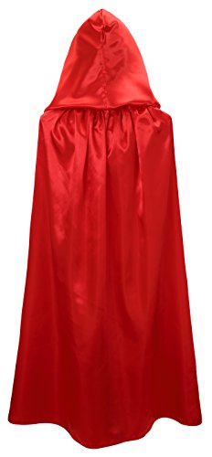 VGLOOK Kids Halloween Costumes Christmas Cloak with Hood 3-4 Years red
