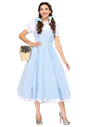 Adult Deluxe Kansas Girl Costume Women's Blue Gingham Dress Large